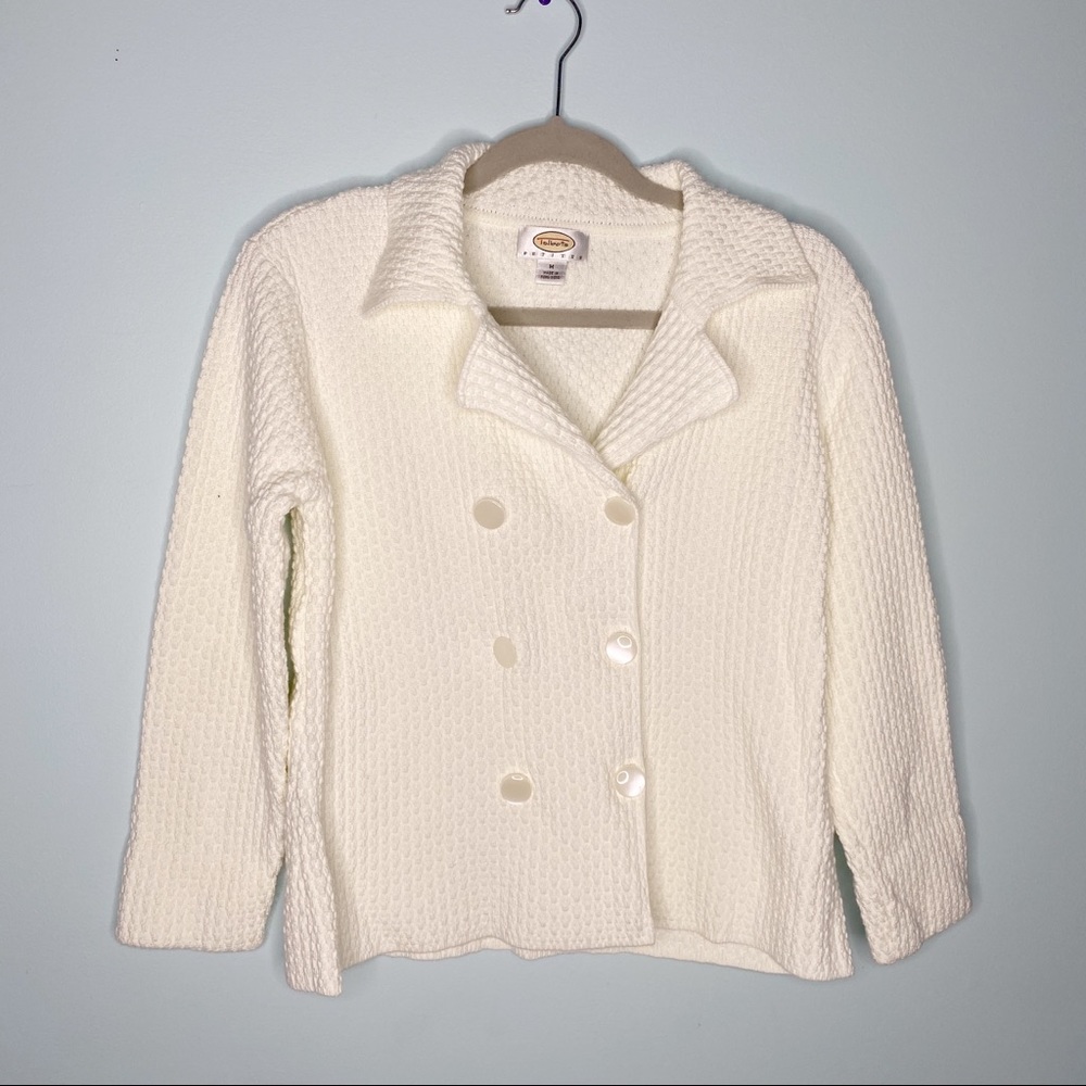 Talbots Petite white sweater jacket